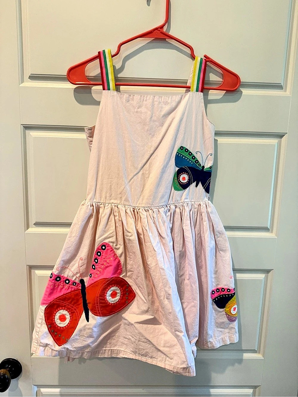 Mini Boden Girls Pink & Multicolor Butterfly Dress